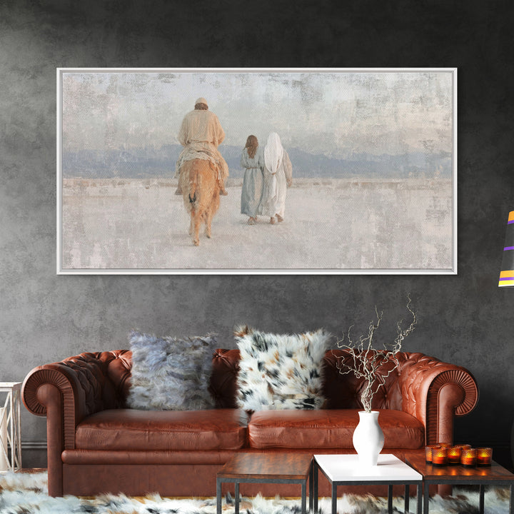 Holy Journey | Framed Canvas Print | Christian Wall Art | Christian Art Canvas | Jesus Painting | Christmas Art | Christmas Canvas