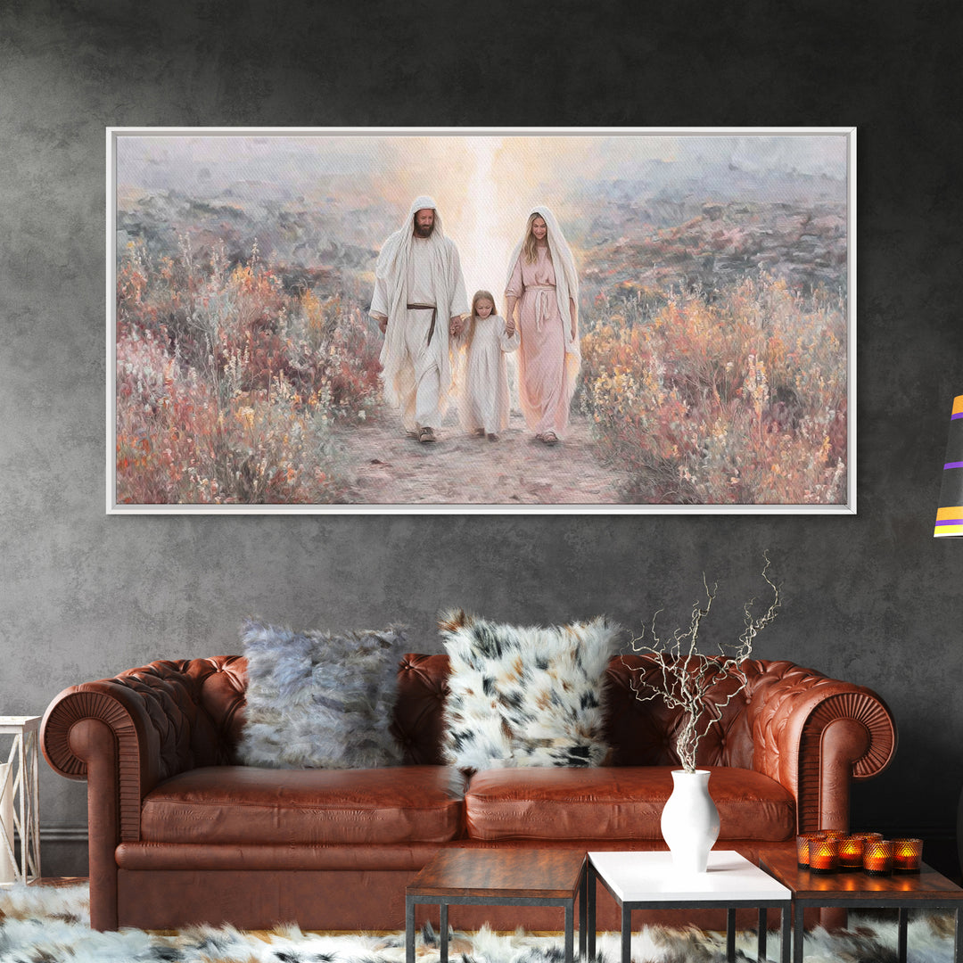 Family Blessing – Framed Canvas Print – Christian Wall Art – Christian Art Canvas – Jesus Painting – Christmas Art – Christian Decor