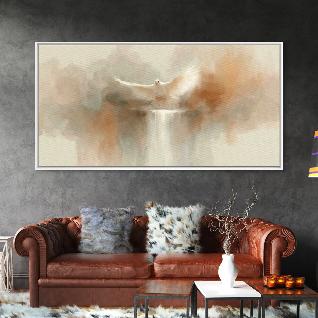 Wings Of Peace – Framed Canvas Print – Christian Wall Art – Christian Art Canvas – Christian Painting – Christmas Art – Christian Decor