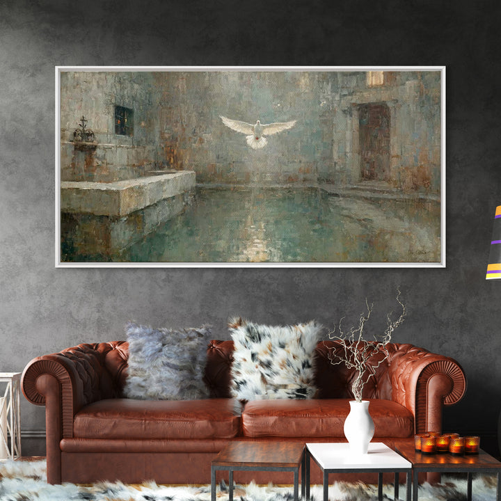Holy Light Ascending | Framed Canvas Print | Christian Art Canvas | Christian Wall Art | Christian Painting | Christmas Art | Christian Dec