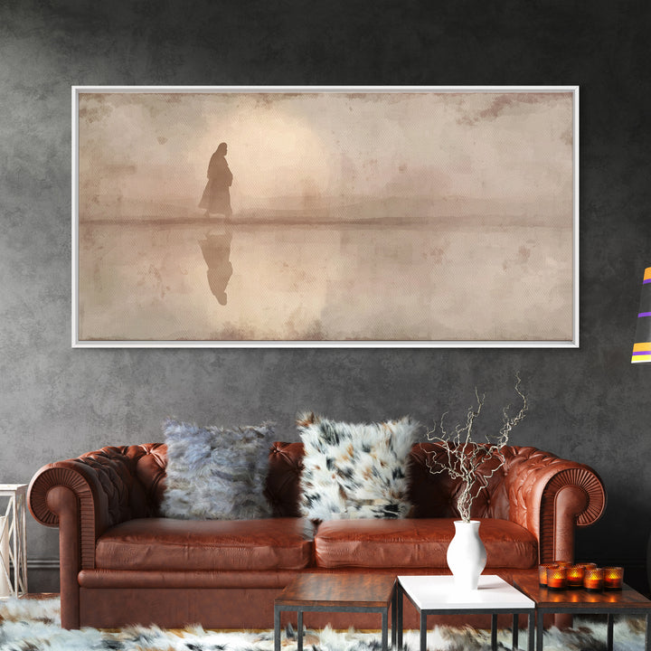 Quiet Desert Path - Framed Canvas Print - Jesus Canvas Art - Subtle Christian Art - Christian Gift - Christian Art Painting