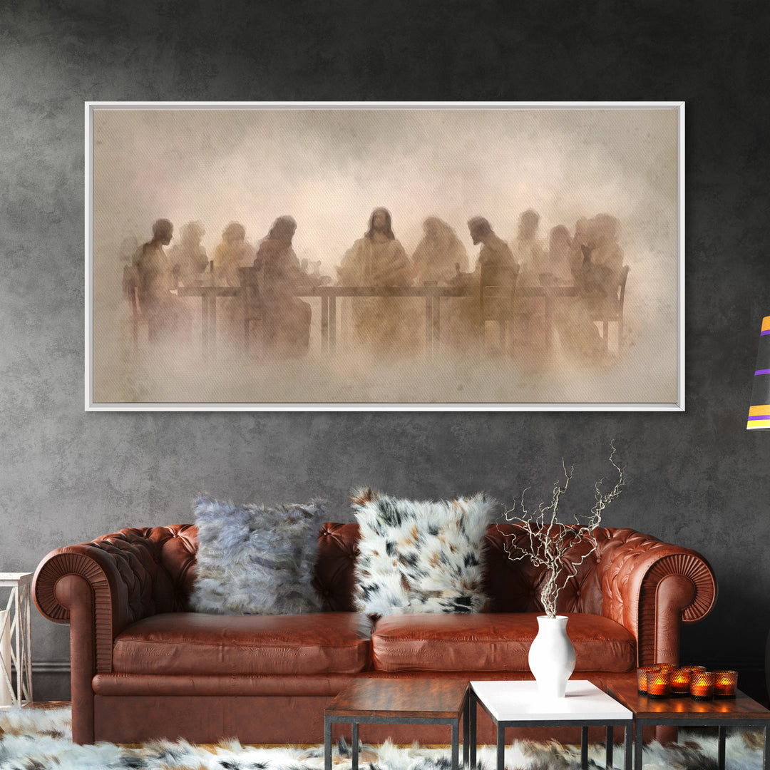 Eternal Communion – Framed Canvas Print – Christian Art Print – Christian Wall Art – Minimalist Christian Art – Subtle Christian Paintings