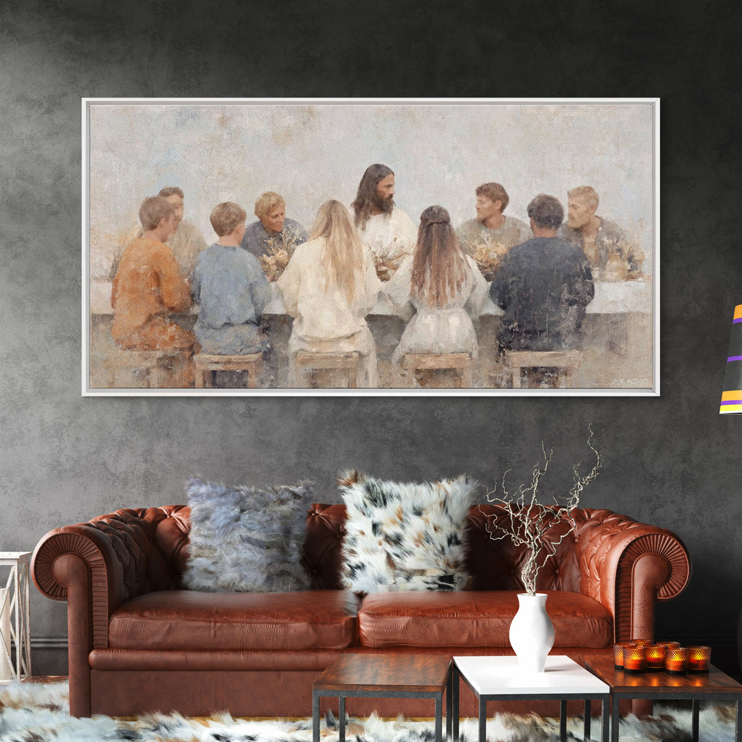 Bread Of Grace, Framed Canvas Print, Christian Wall Art, Christian Art Canvas, Large Christian Painting, Jesus Painting, Modern Christian A