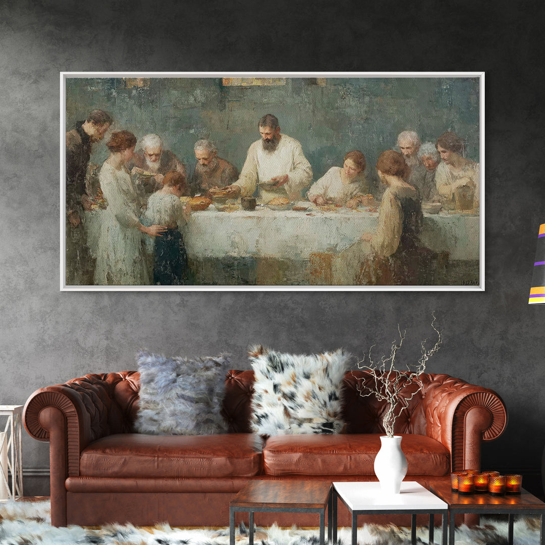 Table Of Blessings | Framed Canvas Print | Christian Art Canvas | Christian Wall Art | Subtle Christian Art | Vintage Christian Art | Jesus