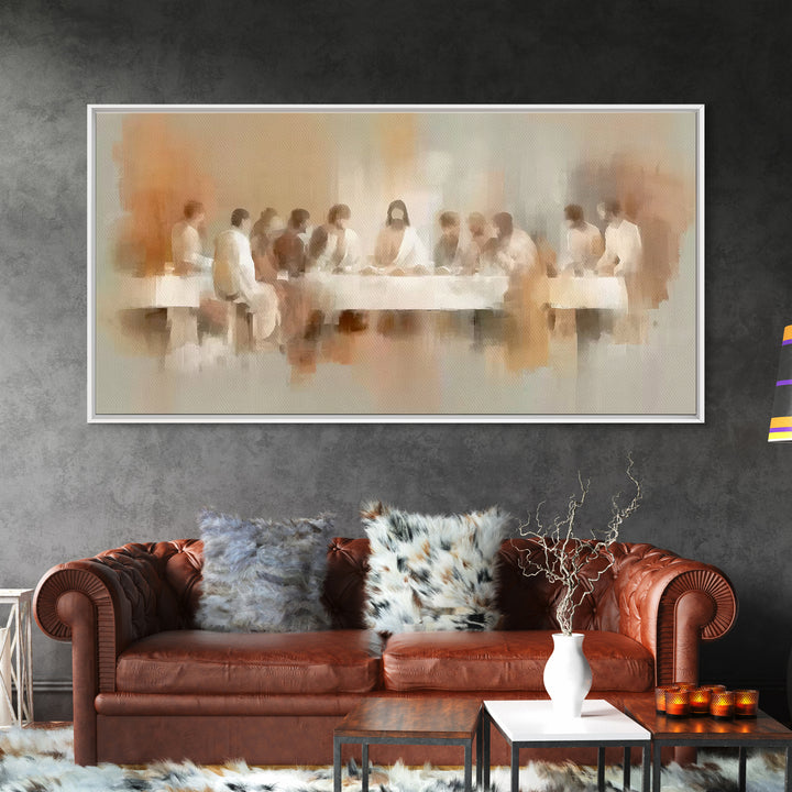 Sacred Supper Light – Framed Canvas Print – Christian Wall Art – Jesus Painting – Christian Art Canvas – Christmas Art – Christian Decor