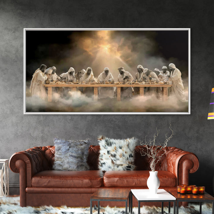 Holy Gathering Veil – Framed Canvas Print – Christian Art Canvas – Jesus Painting – Christian Wall Art – Christmas Art – Christian Gift