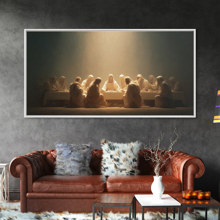 Radiant Supper Realm, Framed Canvas Print, Christian Painting, Jesus Canvas Art, Christian Art Print, Christmas Art, Christian Decor