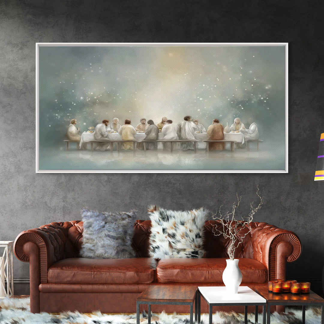 Blessed Table Dawn | Framed Canvas Print | Christian Wall Art | Jesus Painting Canvas | Christian Art Print | Christmas Art | Christian Dec