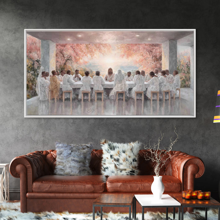Celestial Supper Bloom – Framed Canvas Print – Christian Art Canvas – Jesus Painting – Christian Wall Art – Christmas Art – Christian Decor