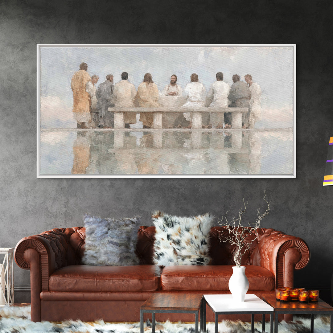 Dawn Of Fellowship | Framed Canvas Print | Christian Art Canvas | Christian Wall Art | Jesus Painting | Christian Christmas Art | Christian