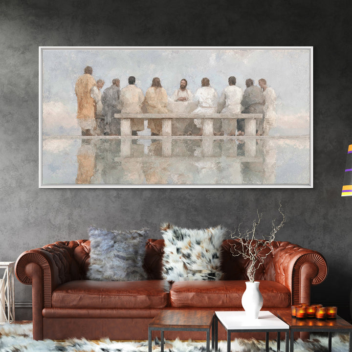 Dawn Of Fellowship | Framed Canvas Print | Christian Art Canvas | Christian Wall Art | Jesus Painting | Christian Christmas Art | Christian