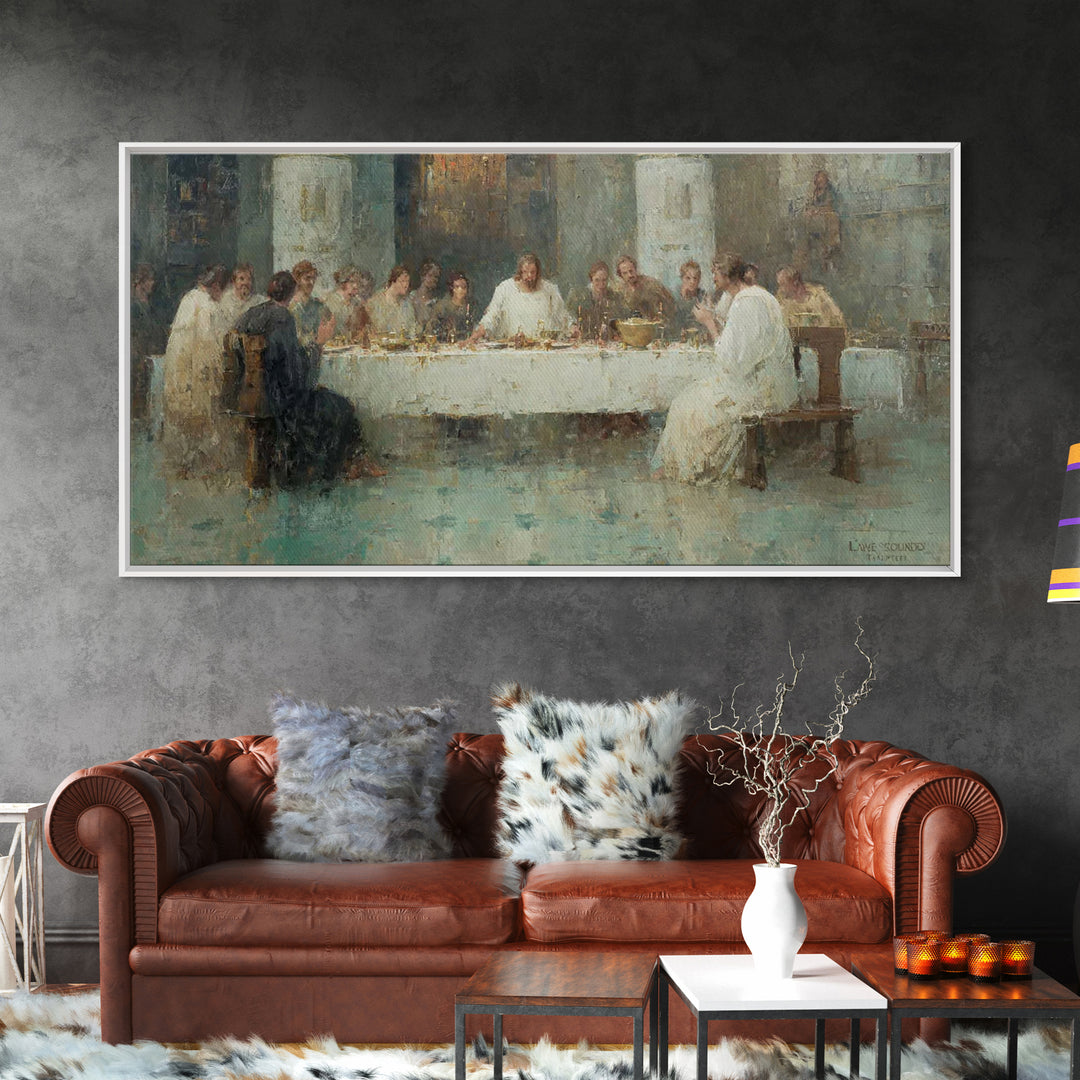Sacred Gathering | Framed Canvas Print | Christian Wall Art | Jesus Painting | Christian Art Canvas | Large Christian Painting | Christian
