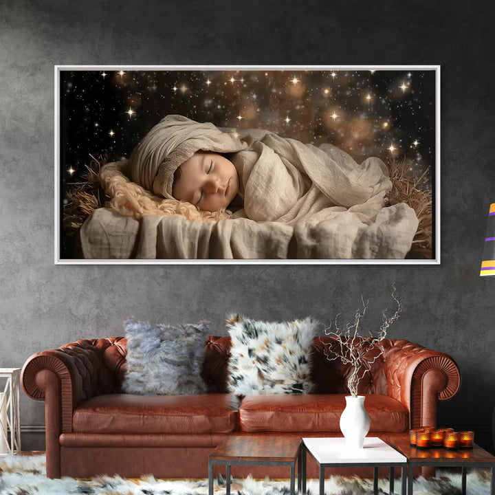 Starborn Child | Framed Canvas Print | Christian Christmas Art | Christian Art Canvas | Jesus Christmas Art | Christian Wall Art | Christma