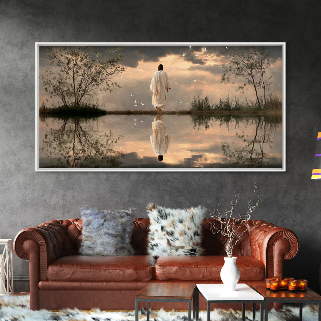 Path Of Peace – Framed Canvas Print – Christian Wall Art – Jesus Painting – Christian Art Canvas – Modern Christian Art