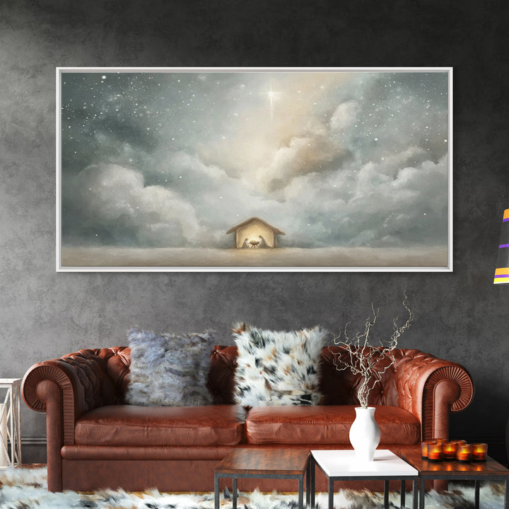 Star Of Bethlehem – Framed Canvas Print – Christian Christmas Art – Christian Wall Art – Christian Art Print – Christmas Decor – Modern Chr