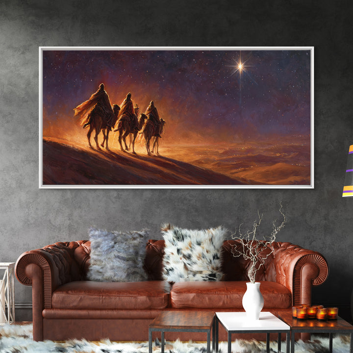 Desert Star Journey – Framed Canvas Print – Christian Wall Art – Christmas Art Prints – Christian Art Canvas – Christian Christmas Decor –