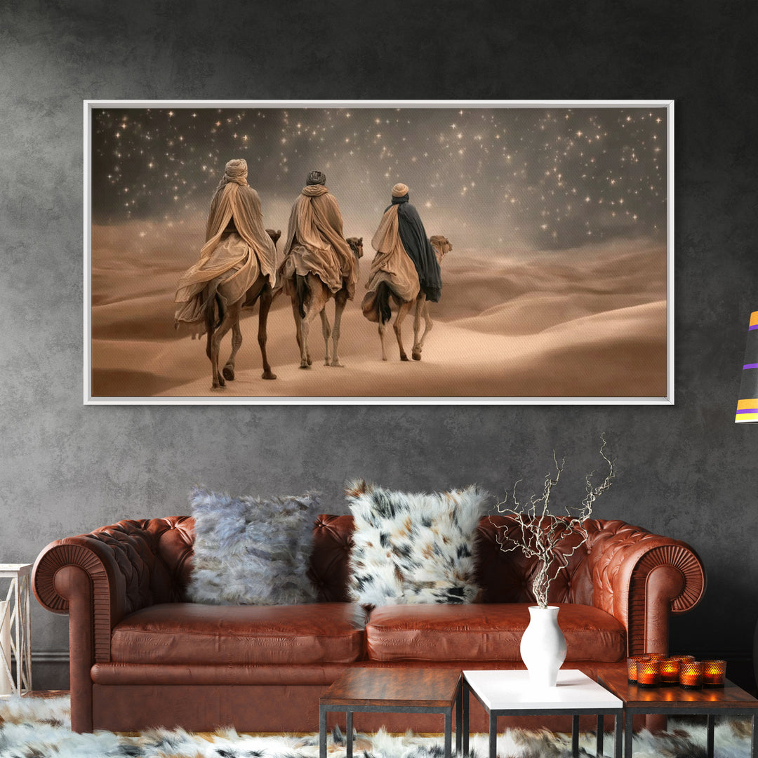Three Kings Path – Framed Canvas Print – Christmas Wall Art – Christian Art Canvas – Jesus Christmas Art – Christian Painting – Christmas A