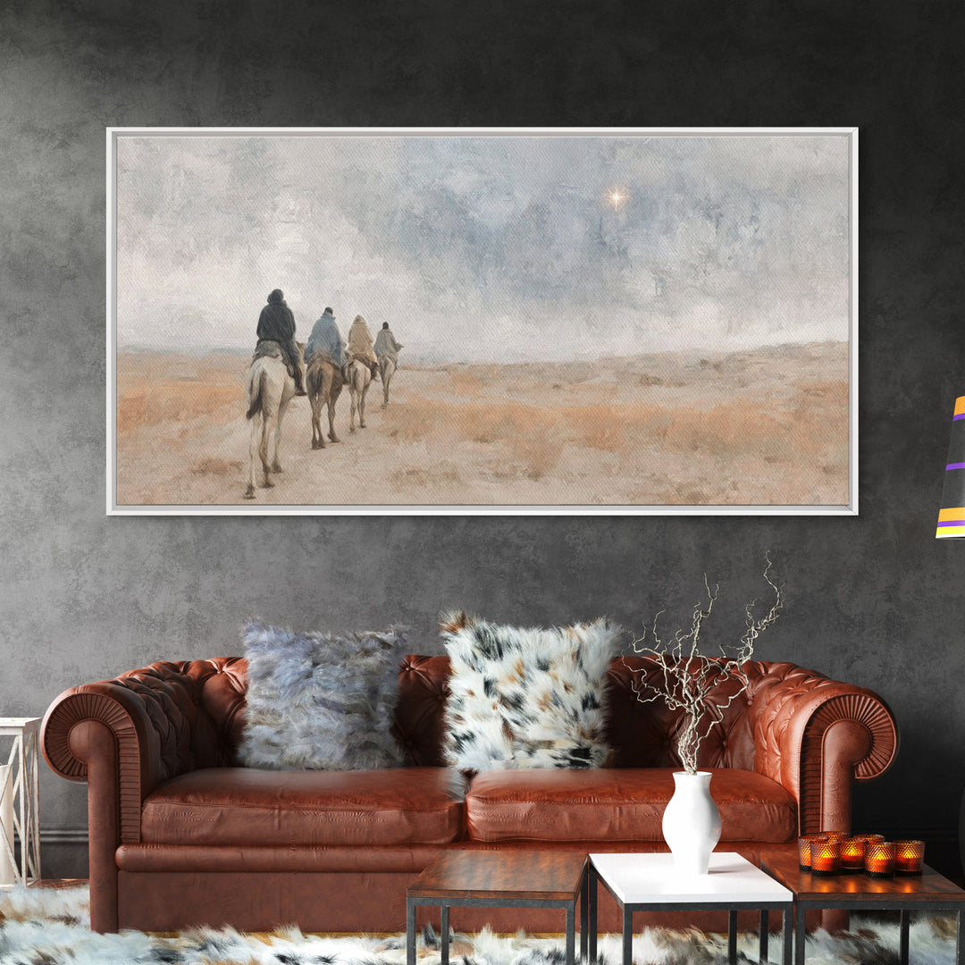 Journey Of Faith – Framed Canvas Print – Christian Art Canvas – Christmas Wall Art – Christian Christmas Art – Christian Gift – Jesus Paint