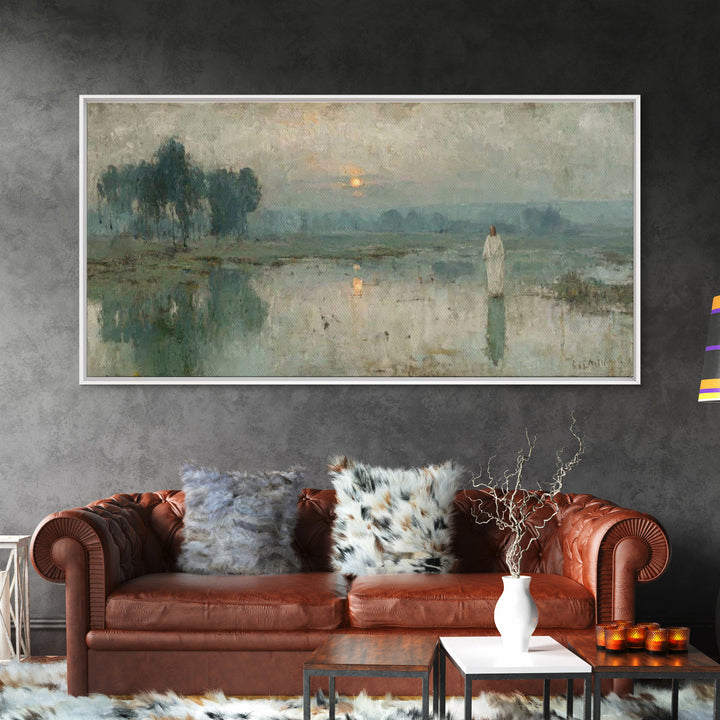 Morning Stillness – Framed Canvas Print – Jesus Canvas Art – Christian Art Work – Subtle Christian Art – Christian Wall Art
