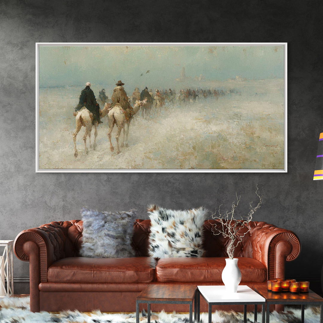 Wilderness Caravan Hope – Framed Canvas Print – Christian Christmas Art – Christian Art Canvas – Christmas Wall Art – Christian Painting –