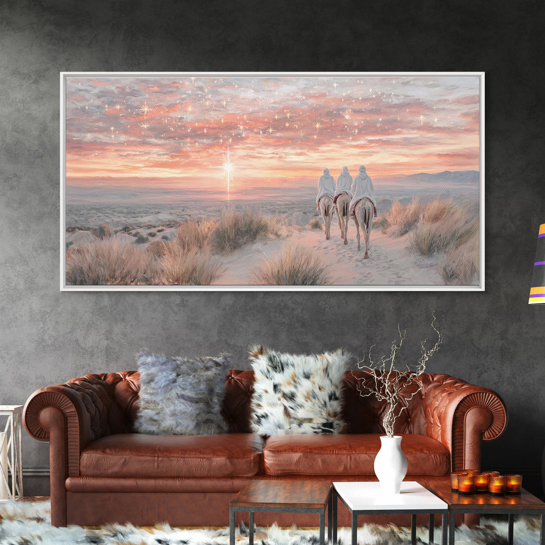 The Guiding Star – Framed Canvas Print – Christian Wall Art – Christian Art Canvas – Christian Christmas Art – Jesus Painting