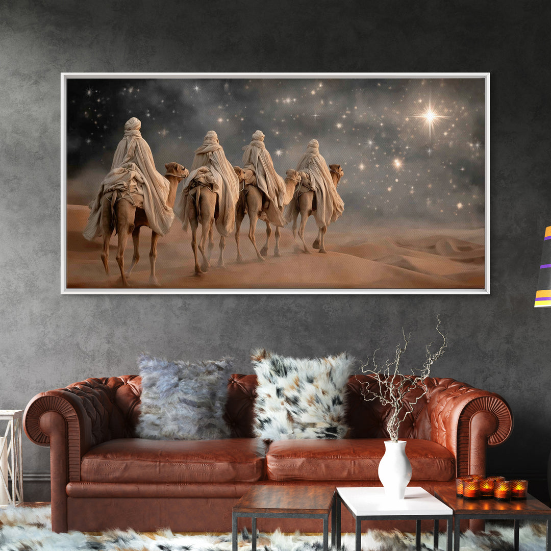 Holy Star Rising, Framed Canvas Print, Christian Wall Art, Christmas Canvas Wall Art, Christian Art Canvas, Moody Christmas Art, Jesus Chri