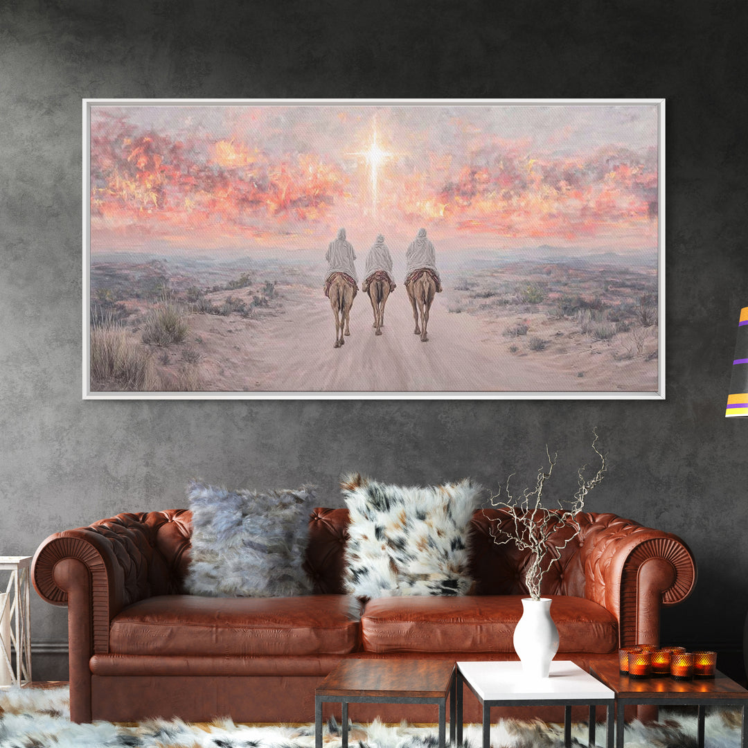 Pilgrims Of Hope | Framed Canvas Print | Christian Christmas Art | Christian Art Canvas | Christmas Wall Art | Modern Christian Art | Chris