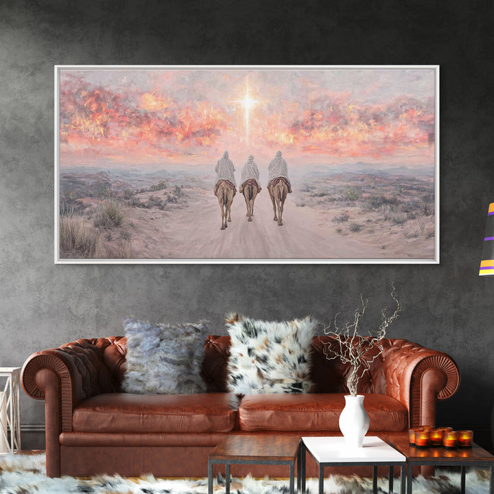 Pilgrims Of Hope | Framed Canvas Print | Christian Christmas Art | Christian Art Canvas | Christmas Wall Art | Modern Christian Art | Chris