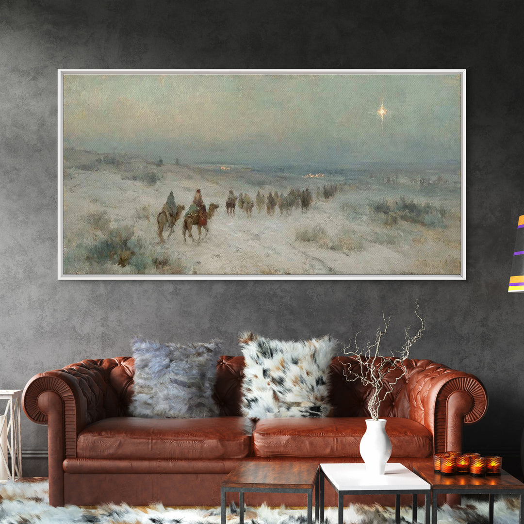 Light Of Bethlehem | Framed Canvas Print | Christian Wall Art | Christmas Art Prints | Christian Art Canvas | Vintage Christmas Art | Chris