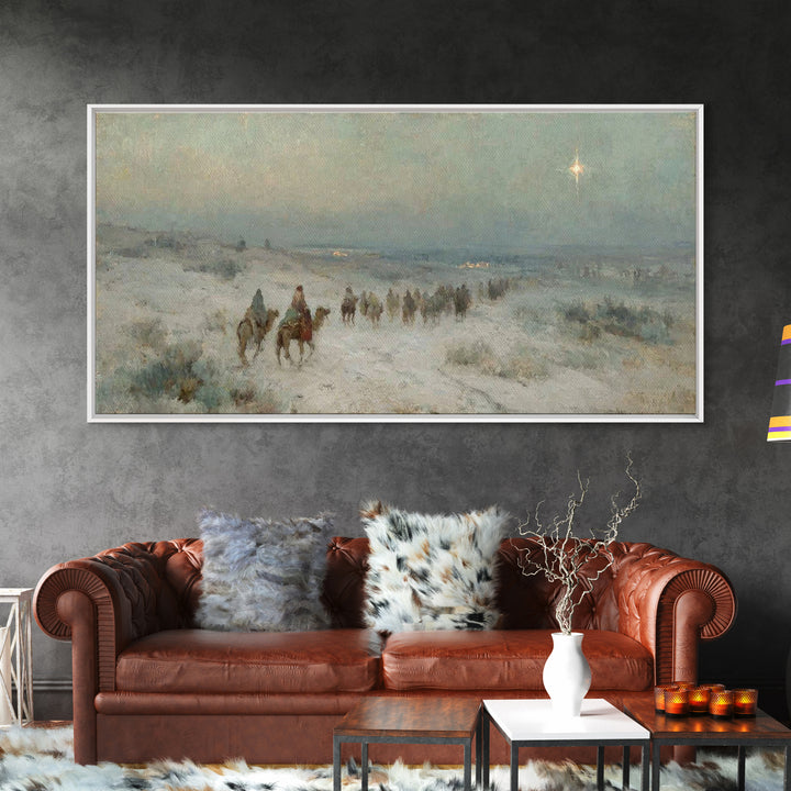 Light Of Bethlehem | Framed Canvas Print | Christian Wall Art | Christmas Art Prints | Christian Art Canvas | Vintage Christmas Art | Chris