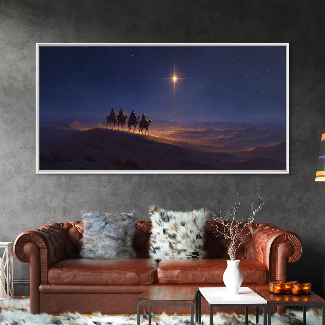 Guiding Star – Framed Canvas Print – Christian Wall Art – Christmas Art – Jesus Christmas Art – Christian Gift Ideas – Christmas Canvas Wal