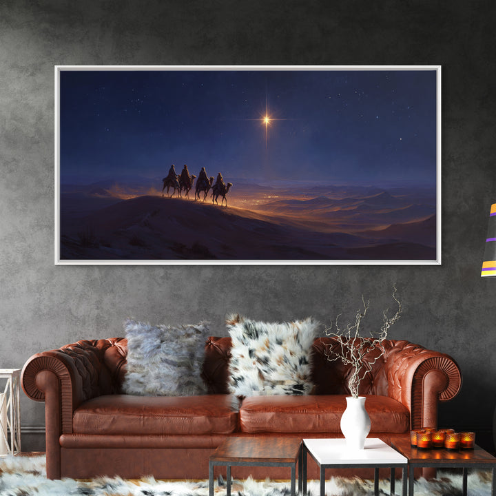 Guiding Star – Framed Canvas Print – Christian Wall Art – Christmas Art – Jesus Christmas Art – Christian Gift Ideas – Christmas Canvas Wal