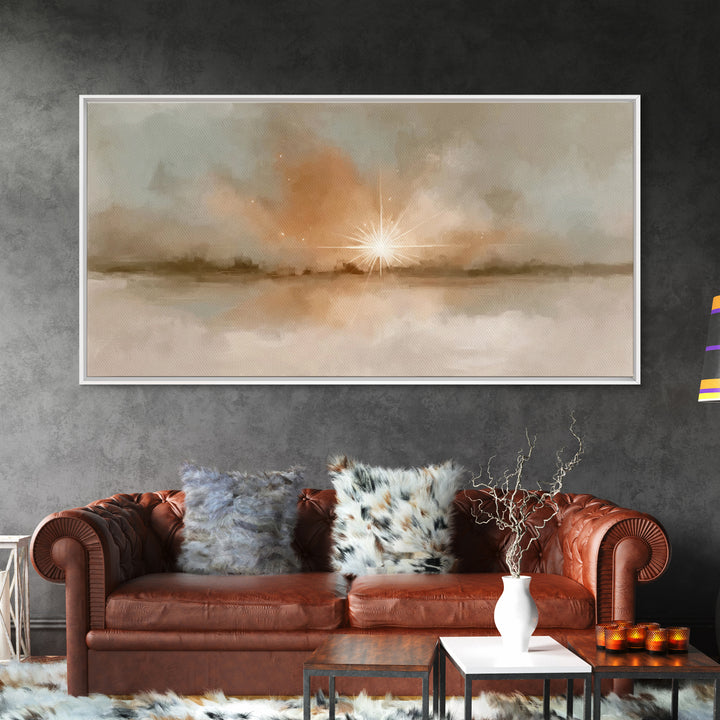 Dawn Star Light – Framed Canvas Print – Christian Wall Art – Christian Art Canvas – Christmas Art – Moody Christmas Art – Christian Decor