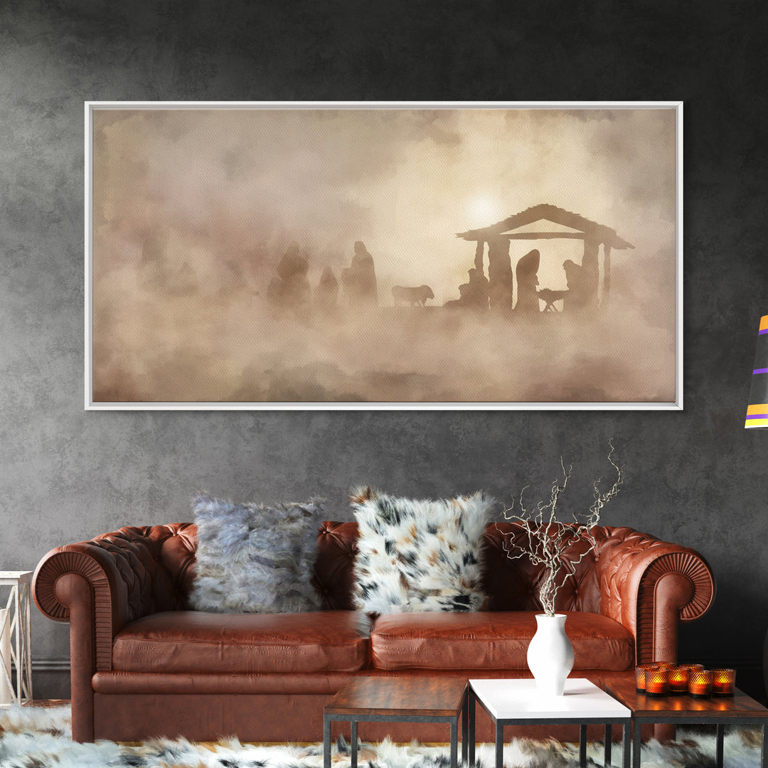 Starborn Night Peace | Framed Canvas Print | Christian Wall Art | Jesus Art Print | Christmas Art | Christian Christmas | Christian Decor