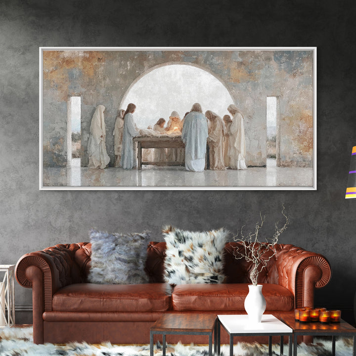 Heavenly Host Dawn | Framed Canvas Print | Christian Art Canvas | Jesus Painting | Christmas Wall Art | Christian Christmas | Christian Dec