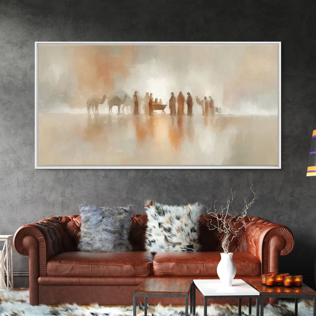 Bethlehem Stillness, Framed Canvas Print, Christian Art Canvas, Jesus Painting, Christmas Art, Christian Christmas, Christian Decor