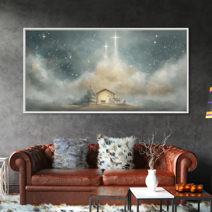 Guiding Star Haven | Framed Canvas Print | Christian Wall Art | Jesus Painting | Christmas Art | Christian Christmas Art | Christian Decor