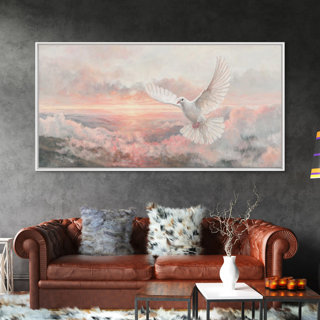 Spirit Of Light – Framed Canvas Print – Christian Wall Art – Christian Art Print – White Christmas Art – Christian Christmas Art