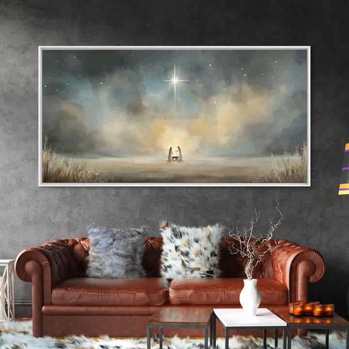 Star Of Emmanuel | Framed Canvas Print | Christian Wall Art | Christian Christmas Art | Christian Art Print | Jesus Painting | Christmas Ca