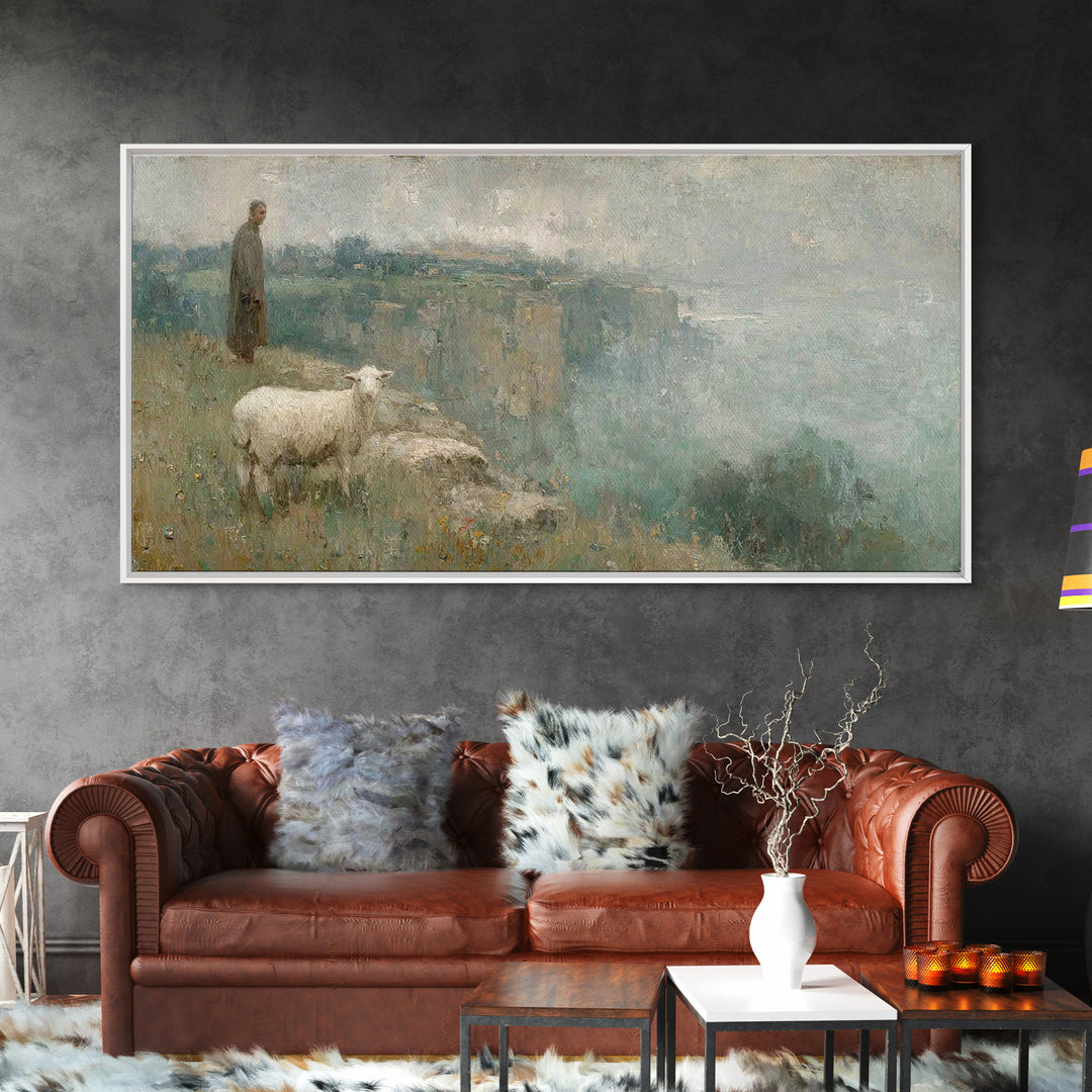 Silent Nativity Glow – Framed Canvas Print – Christian Art Canvas – Christmas Art Prints – Christian Christmas Decor – Modern Christian Pai