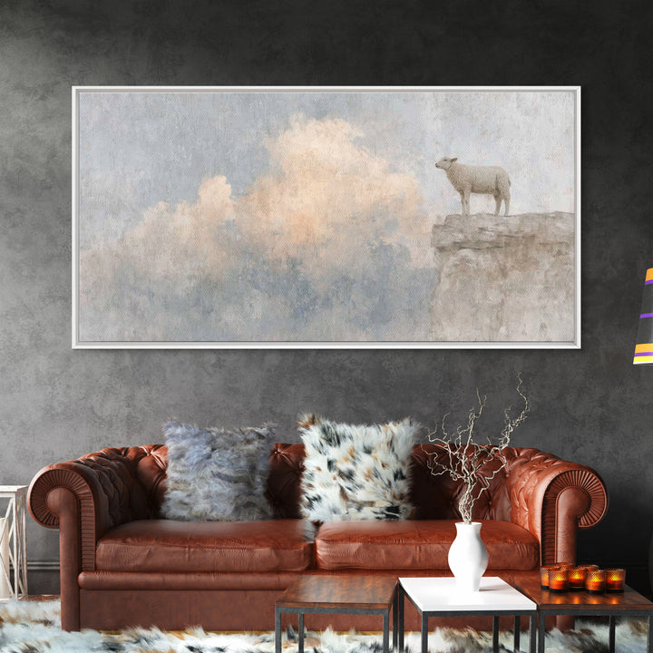 Shepherd’s Vigil – Framed Canvas Print – Christian Wall Art – Christian Art Work – Subtle Christian Art – Pastoral Scenery – Christian Gift