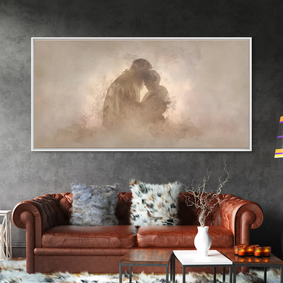 Sacred Comfort - Framed Canvas Print - Christian Art Canvas - Jesus Art Print - Christian Wall Art - Christmas Art Work - Christian Decor
