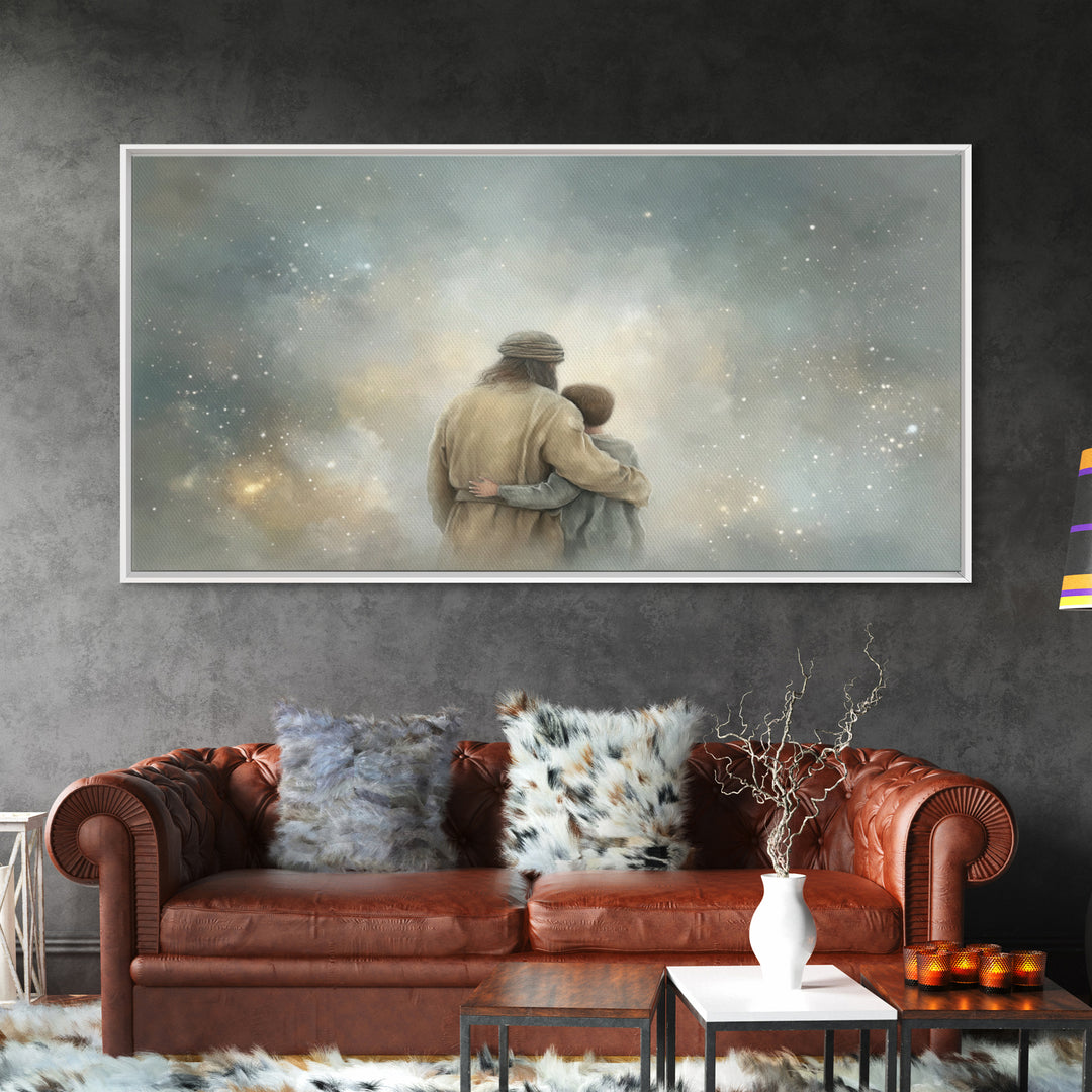 Horizon Blessing - Framed Canvas Print - Christian Art Work - Christian Art Canvas - Jesus Painting - Christian Decor - Christmas Art Print