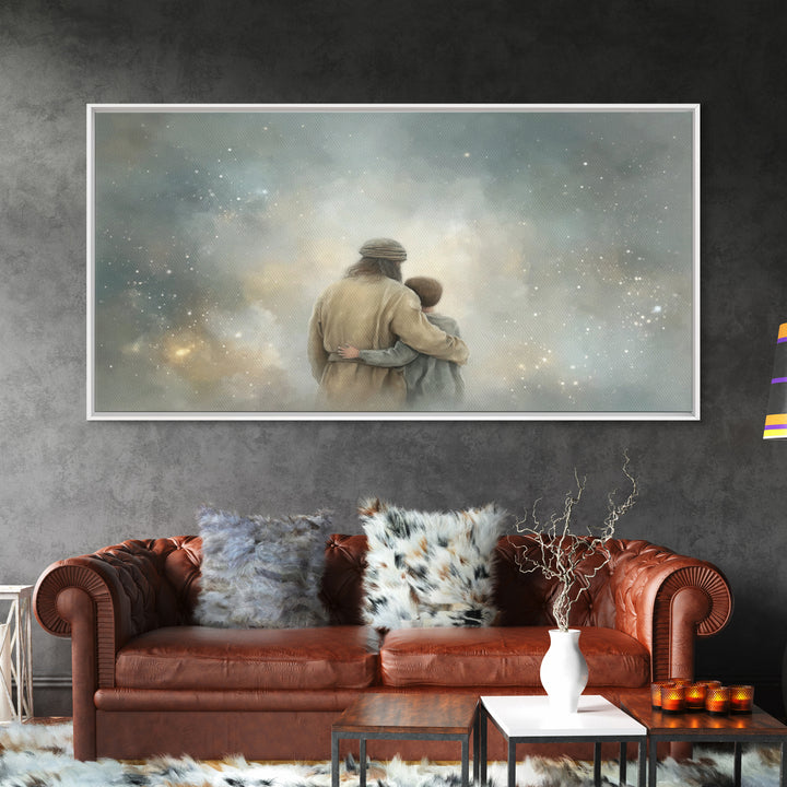 Horizon Blessing - Framed Canvas Print - Christian Art Work - Christian Art Canvas - Jesus Painting - Christian Decor - Christmas Art Print