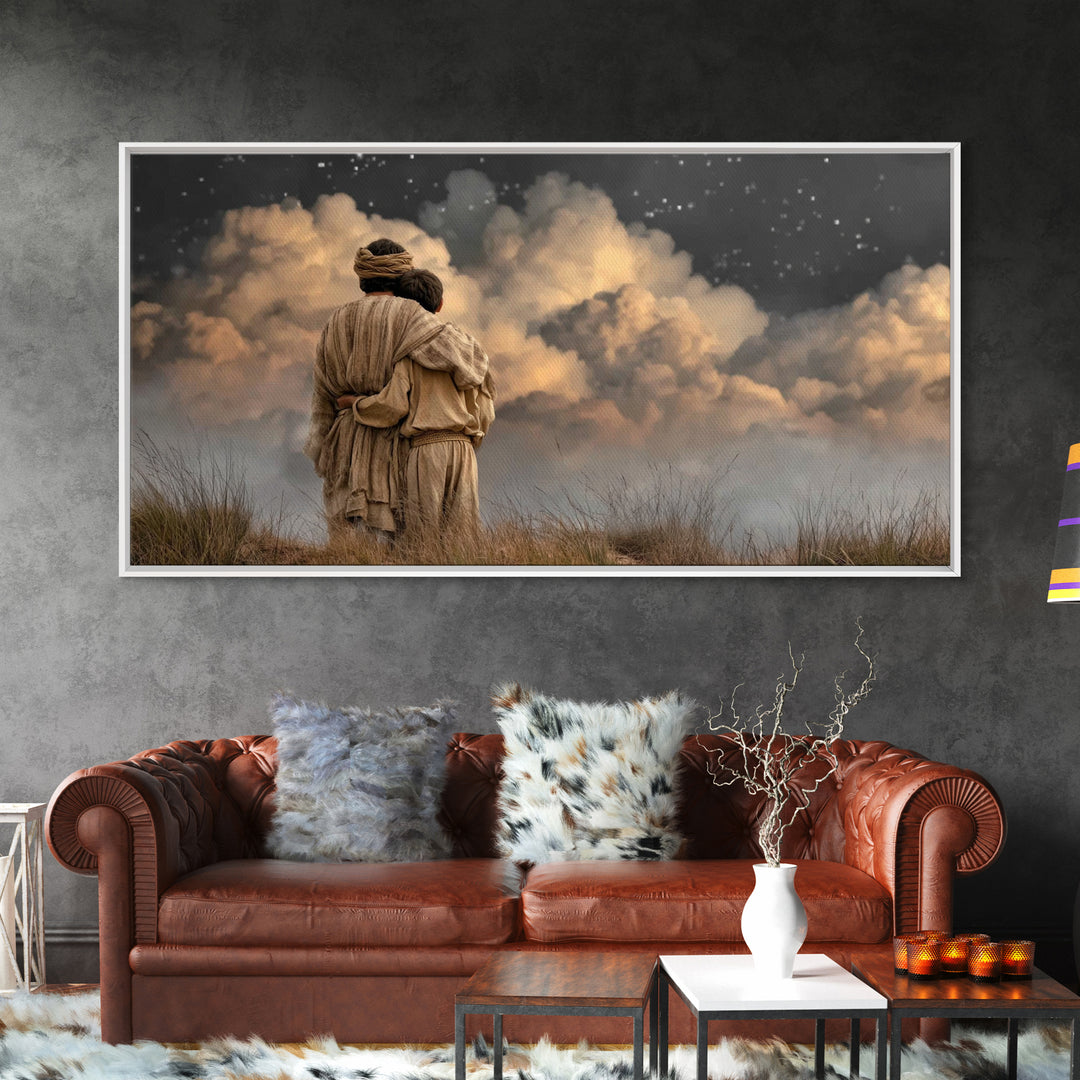 Starry Covenant - Framed Canvas Print - Christian Christmas Art - Christian Wall Art - Christian Decor - Jesus Painting - Christian Art Can