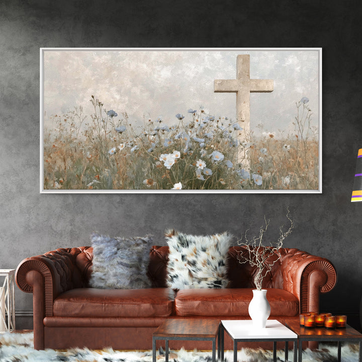 Blossoms Of Grace – Framed Canvas Print – Christian Wall Art – Christian Art Canvas – Jesus Painting – Vintage Christian Art – Christian De