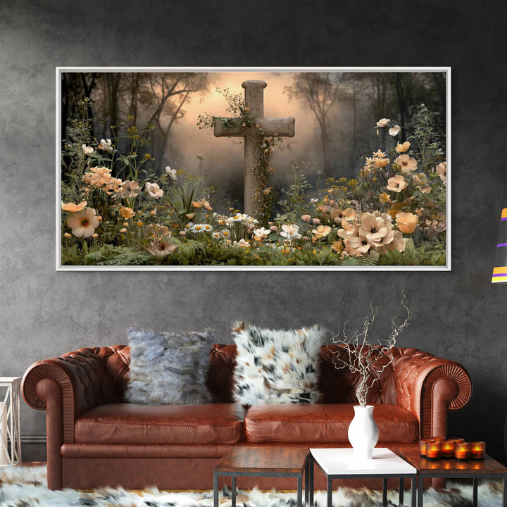 Garden Of Mercy – Framed Canvas Print – Christian Art – Christian Painting – Modern Christian Art – Jesus Canvas Art – Christian Gift Ideas