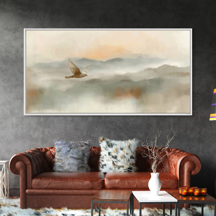Soft Flight Grace – Framed Canvas Print – Subtle Christian Art – Christian Art Gift – Christian Art Print – Minimalist Christian Art