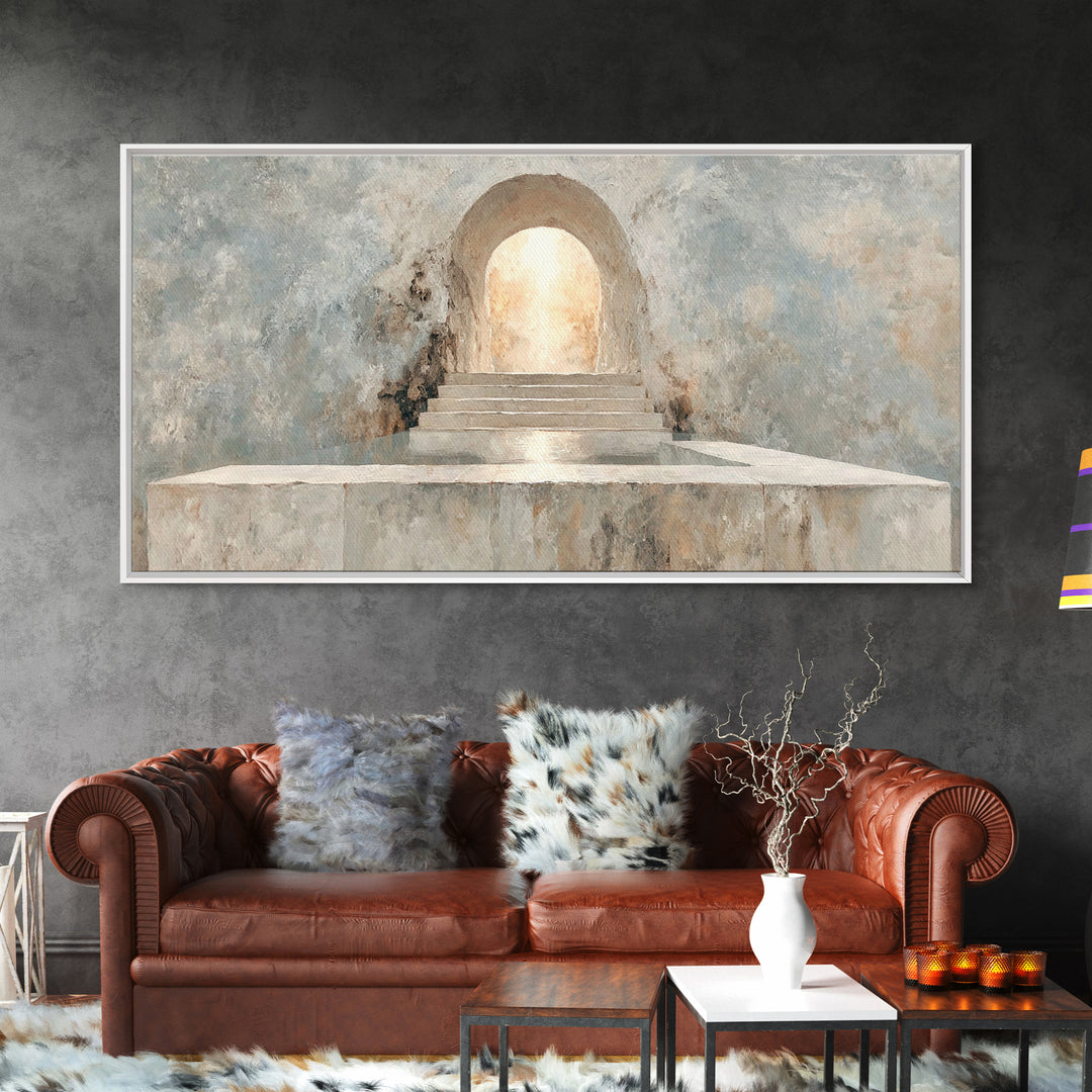 Sacred Passage – Framed Canvas Print – Minimalist Christian Art – Christian Wall Art – Modern Christian Art – Christian Art Print – Subtle
