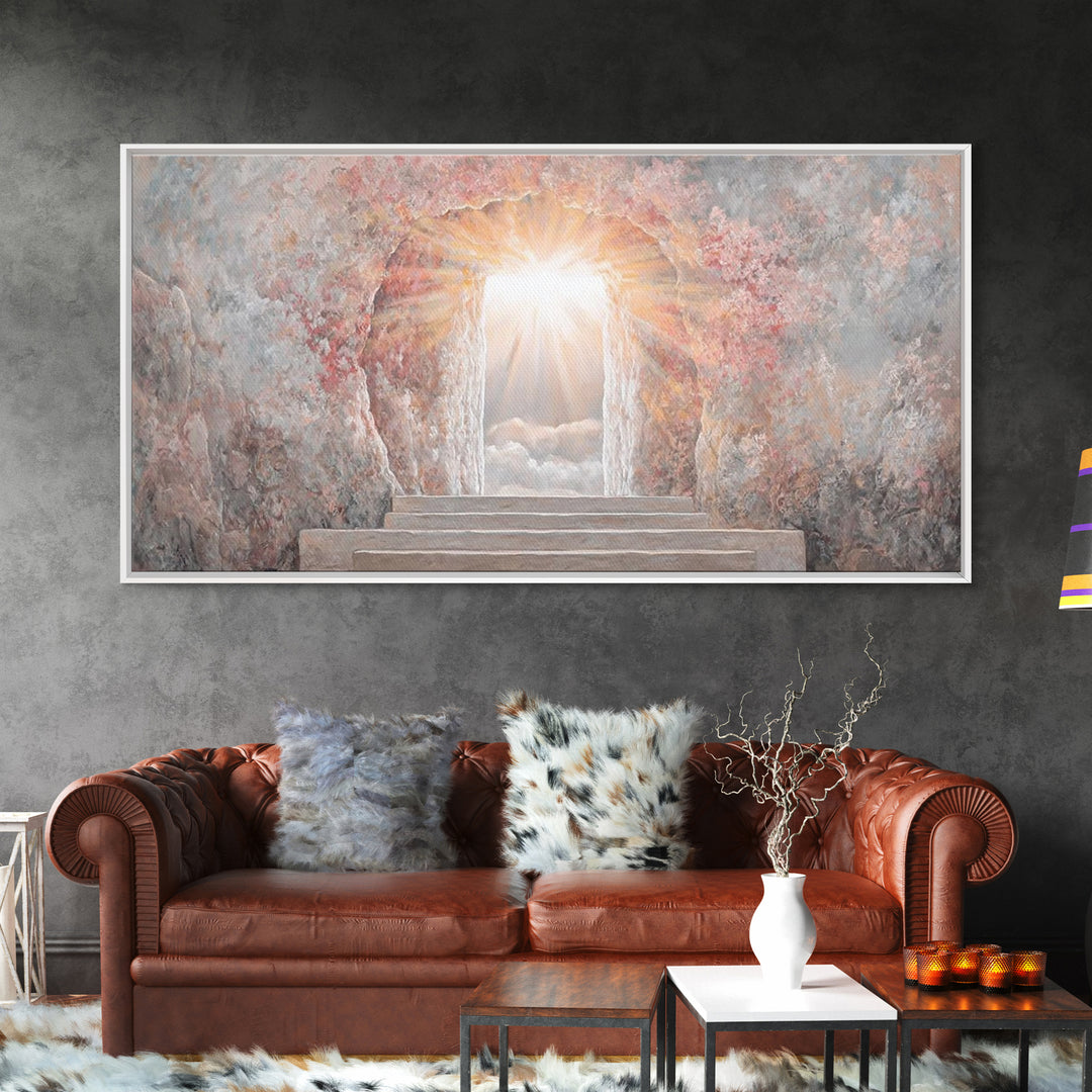 Radiant Tomb Light – Framed Canvas Print – Christian Wall Art – Christian Art Canvas – Jesus Painting – Christian Christmas Art